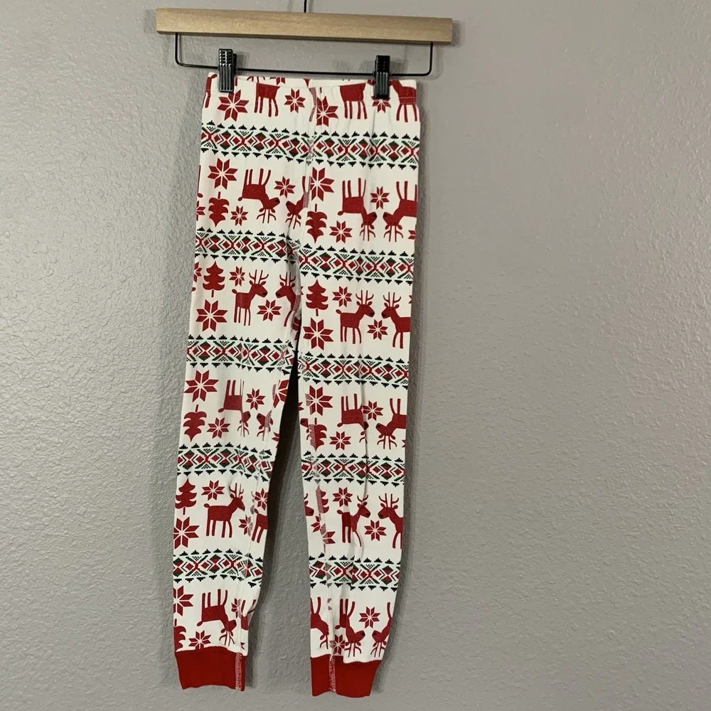 Hanna Andersson Size 8 130cm Organic Cotton Fair‎ Isle Christmas Reindeer Pants